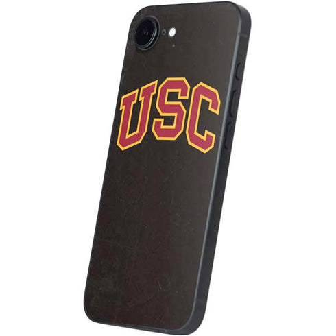 University of Southern California USC Logo Black Distressed iPhone 16e Skin